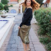 Gold Pleated Skirt